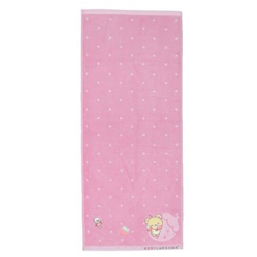 【震撼精品百貨】Rilakkuma San-X 拉拉熊懶懶熊~日本San-X 拉拉熊長毛巾-粉草莓*93137