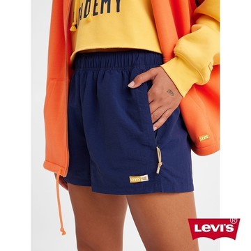 Levis Gold Tab金標系列 女款 鬆緊帶闊腿休閒短褲 海軍藍 熱賣單品 A3749-0010