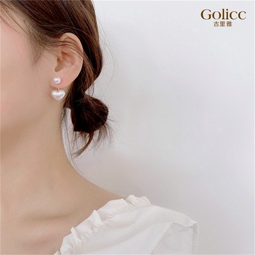 【Gulicc】古莉可 耳環 東大門珍珠愛心耳環