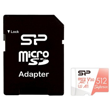 Silicon Power 廣穎電通 Superior microSD U3 A1 V30 4K 高耐用小卡 記憶卡 附轉卡  512GB  1個