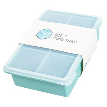 AHOYE 食品級矽膠副食品分裝盒/製冰盒/寶寶餐具/保鮮盒 6格  藍色  1個  180ml