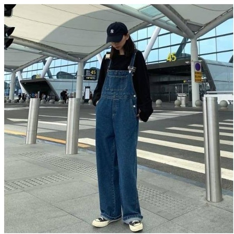 サロペット オーバーオール オールインワン レディース 春 デニム パンツ 40代 コーデ ゆったり ワイドパンツ ボトムス デニムパンツ ストレートパンツ ジーンズ 通販 Lineポイント最大0 5 Get Lineショッピング