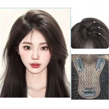 【米蘭精品】現貨+預購 全真髮髮片透氣假髮片輕量免打理隱形增髮量假髮-輕柔高顱頂仙女感女假髮4款74lf30