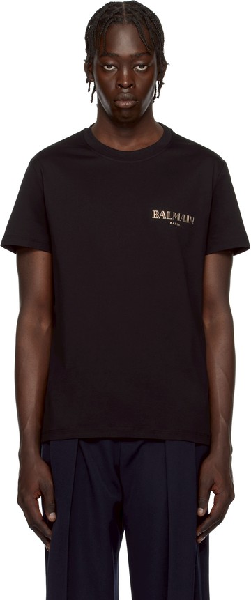 Balmain 黑色 Vintage Gel Balmain Logo T 恤