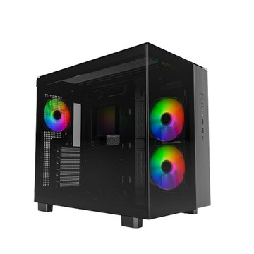 MONTECH 君主 KING 65 PRO BLACK ATX 電腦機殼 (黑) 內含ARGB風扇*3/TYPE-C/直角雙玻