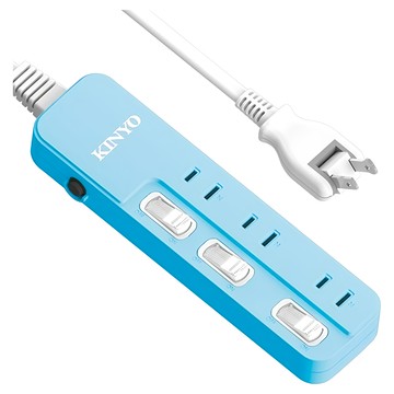 Kinyo 3開3插安全延長線 9呎 NSD233-9  274.3cm  藍色  1個
