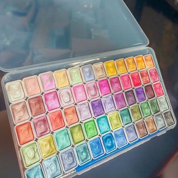 🔥臺出+99免運✨曼陀藏色珠光水彩顏料分裝固體水彩美術繪畫工具美甲彩繪黏土染色