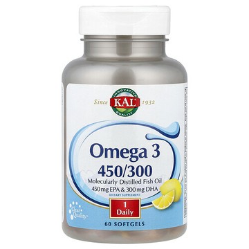 KAL, Omega 3 450/300，1280 毫克，60 粒軟膠囊
