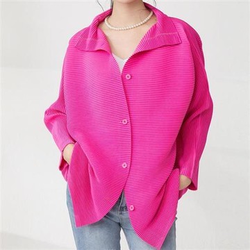 【巴黎精品】現貨+預購 三宅風皺褶衣服上衣外套-摺衣壓褶三宅高級感開衫大衣折衣女外套5色a1jq7