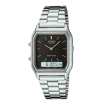CASIO卡西歐 復古簡約雙顯錶/AQ-230A-1D