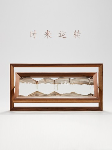 馬鹿時來運轉流沙畫新中式裝飾辦公室桌面擺件博古架書桌茶室送禮