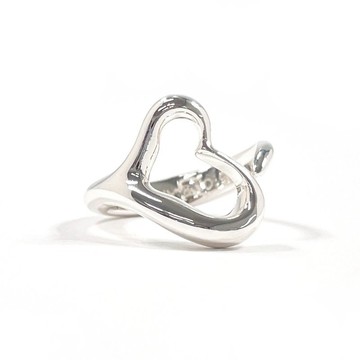 【日本直寄．近乎全新】11 號 蒂芙尼 TIFFANY&Co. 戒指 鏤空愛心 Elsa Peretti 銀 925 精品