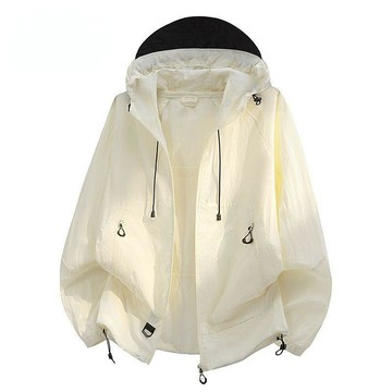 男款透氣防曬衣 抗UV 夏季新款防曬衣男女薄款冰絲透氣寬鬆連帽休閒防曬風衣外套0818