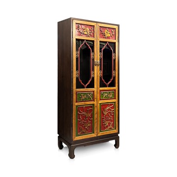 【C'est Chic】雲間初月雙門實木雕刻櫃(半老件110年)-幅65cm