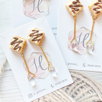 【美式】Cafe | 棉花糖多士耳環  | 黏土飾物 | 微縮飾物