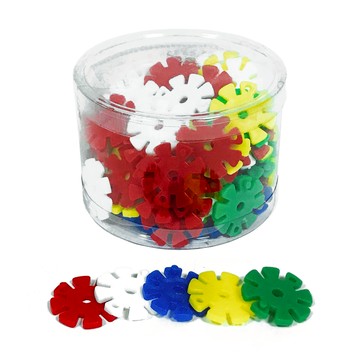 【文具通】教學用 塑膠 花片 約100片(誤差值6片) 直徑約2.4cm B4010703【領券滿額再折千12/31止】