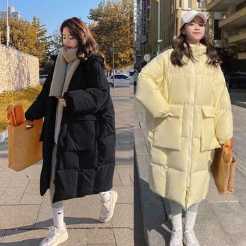 [韓國K.W.]韓國空運完美精選升溫羽絨中長版外套(保暖/升溫/羽絨棉/連帽/中長版)