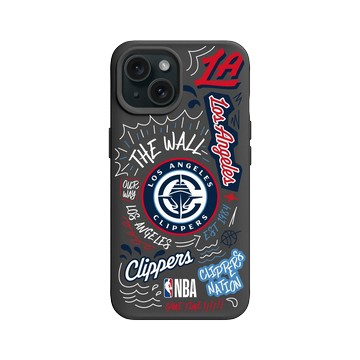 iPhone 15 SolidX 黑 - NBA - 塗鴉系列-洛杉磯快艇 Los Angeles Clippers - Graffiti