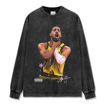 Tyrese Haliburton步行者球星哈里伯頓鎖喉短袖美式260g重磅T恤衫