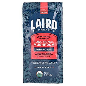 Laird Superfood, 功能蘑菇咖啡，表現提升，研磨，中度烘焙，12 盎司（340 克）