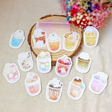 喝一口彩虹 手搖飲 珍奶 貼紙包