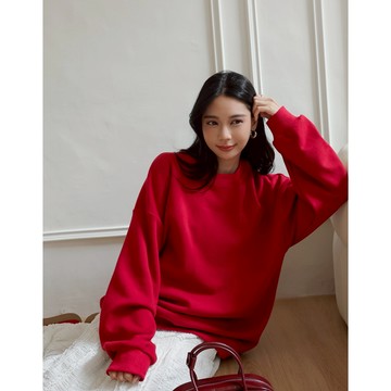 AIR SPACE LADY 品牌LOGO內刷毛大學TEE(藍/卡其/灰/紅) 女裝 現貨