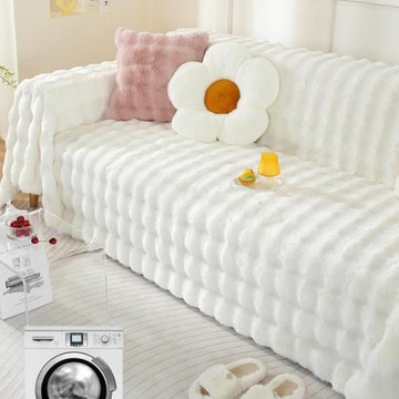 新款針織沙發墊布沙發套毛絨加厚防滑沙發巾毛絨四季通用坐墊沙發