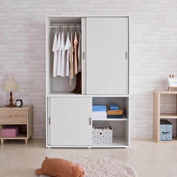TZUMii 米特大容量推門衣櫃 衣櫥 滑門衣櫃 滑門衣櫥 衣物收納櫃 大容量-白色