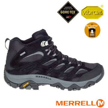 【MERRELL】男 MOAB 3 MID GORE-TEX 多功能防水透氣中筒登山健行鞋/ ML036243 黑