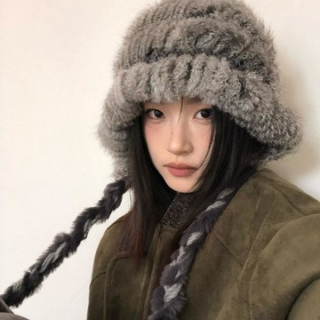 優惠直降   毛帽 帽子女 保暖帽 防寒百搭 包頭帽 大頭圍帽子 網紅秋冬款帽子女加厚保暖毛線帽防風防寒護