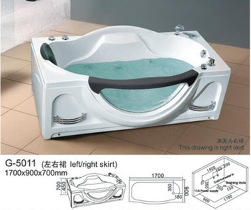 【麗室衛浴】BATHTUB WORLD 人體工學設計款 按摩浴缸 G-5011 1700*900*700mm