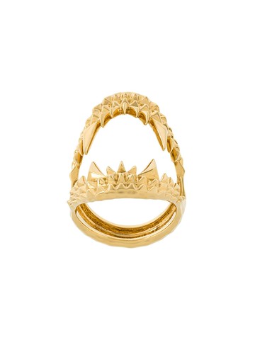 Kasun London - vampire biter ring - unisex - Gold Plated Sterling Silver - T - Metallic