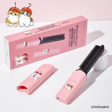 Cattale x Coolean - mofusand 無線迷你負離子直髮梳 - 櫻桃貓貓