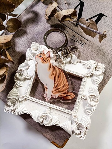 ME206_好奇貓3 Curious Cat3 /晶透吊飾