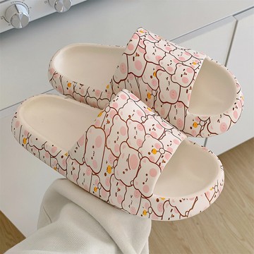 ins少女心可愛小熊拖鞋女夏踩屎感居家用室內防滑防臭涼拖鞋