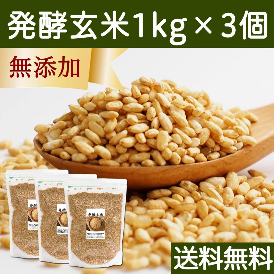 発酵玄米 1kg×3個 酵素玄米 寝かせ玄米 酵素ご飯 炊飯器で手軽に 送料無料