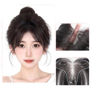 [米蘭精品] 現貨+預購 假瀏海全真髮髮片透氣假髮片輕量免打理隱形增髮量-自然直髮際線-自然髮際線女假髮4款74lf75