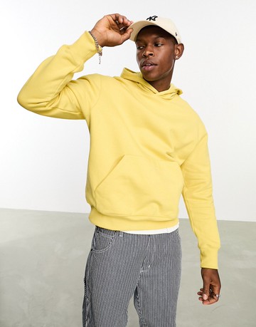 ASOS DESIGN heavyweight oversized hoodie in yellow