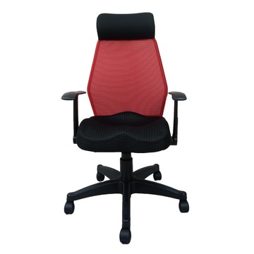 台灣製造 SGS認證 EL-05 透氣辦公椅-紅（60*41*116cm）_廠商直送