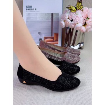 老北京布鞋女2025新款時尚休閑百搭單網鞋軟底平底鏤空透氣媽媽鞋