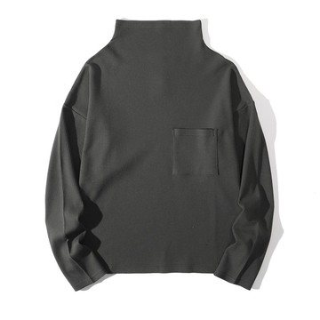 Incense Harbour 日本華夫格棉質高領上衣 - 碳灰色