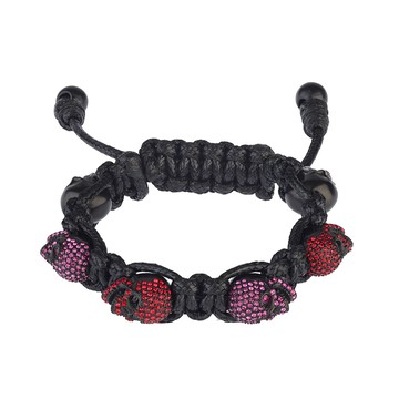 BOMBERG【炸彈錶】紫紅水鑽黑骷髏黑色手環_S｜JW-BKT-FSPBA.S4.3