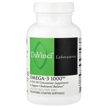 DaVinci Laboratories, Omega-3 1000，90 粒腸溶包衣軟膠囊