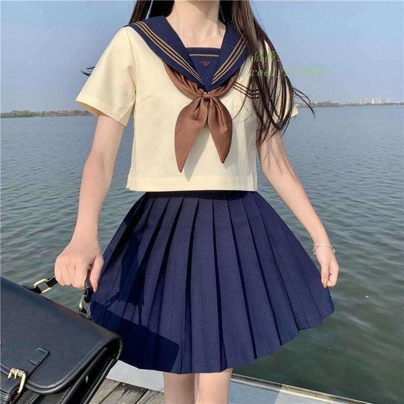 セーラー服 長袖 夏服 女子制服 学生服 半袖 スカート スカーフ リボン ...