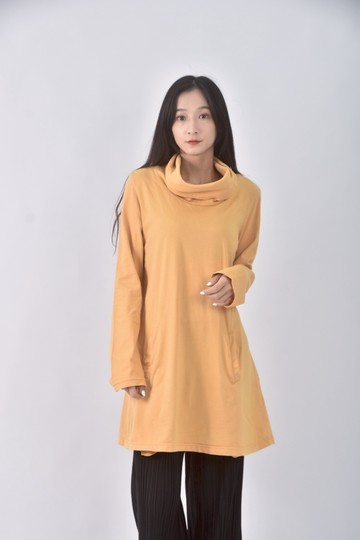 (S) ds4u質感棉質純棉黃色洋裝