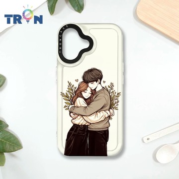 TRON IPHONE 16 情侶深情擁抱彩色背景系列 MAGSAFE 磁吸 防摔 太空殼 透白 手機殼