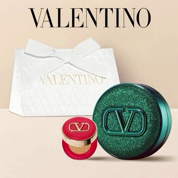 專屬刻字💚贈迷你氣墊【VALENTINO】高訂輕透氣墊粉餅 怪美綠｜精品彩妝｜生日禮物
