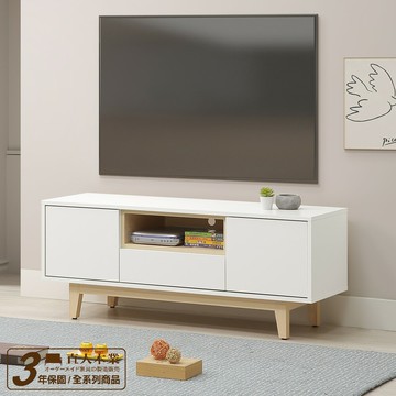 【直人木業】NINA北歐簡約風電視櫃122公分