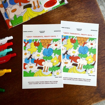 【什物】 | 水果信封組合與明信片 | 兩大四小六貼紙組/單入