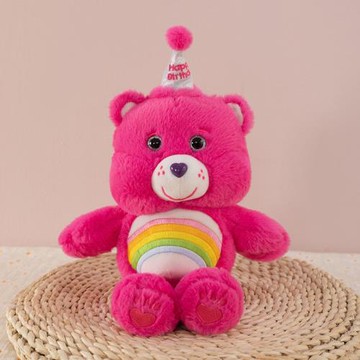 網紅爆款新款彩虹熊公仔毛絨玩具可愛小熊玩偶毛絨絨可愛布娃娃